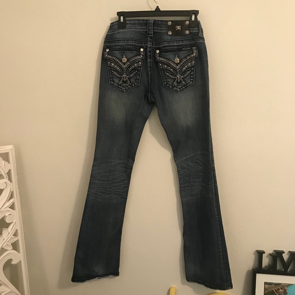 Miss Me Boot Cut Jeans. Embellished Bling! Size 28...Long - Picture 4 of 8